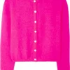 American Vintage Vitow Cardigan - Neon Pink Melange | Knitwear