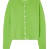 American Vintage Vitow Cardigan - Pistachio Melange | Knitwear