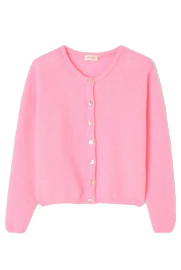 American Vintage Vitow Cardigan - Rose Melange | Knitwear