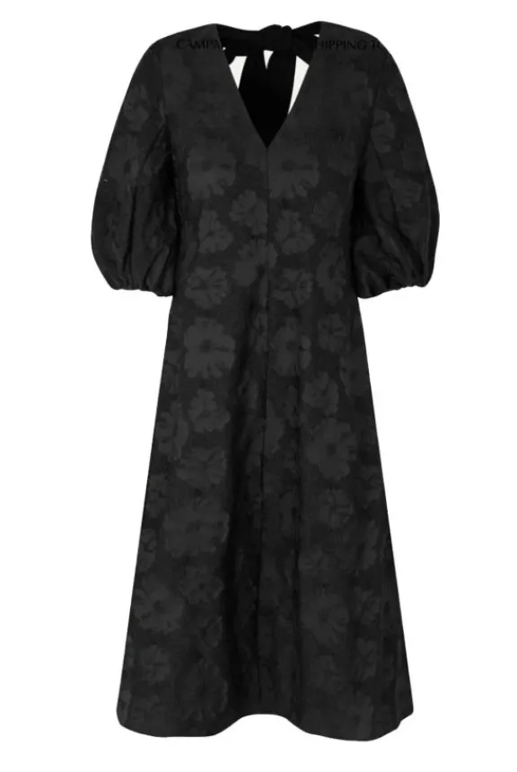 Stine Goya Volume Sleeves Midi Dress - Anemone Jacquard | Dresses