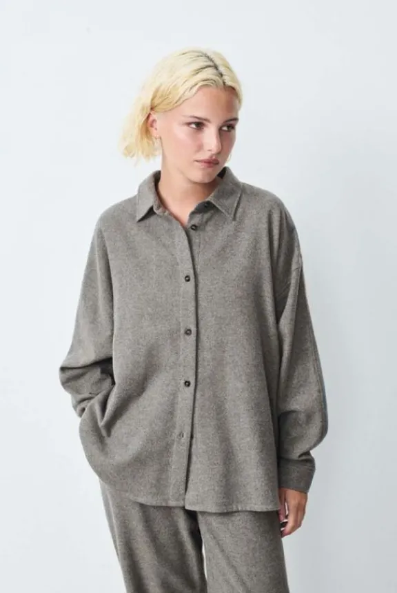 vylow_shirt__heather_grey_2.webp American Vintage Vylow Shirt - Heather Grey | Suits & Co-Ordinates | Shirts And Tops