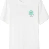 American Vintage Ykobow T-Shirt - White Print Green | Shirts And Tops