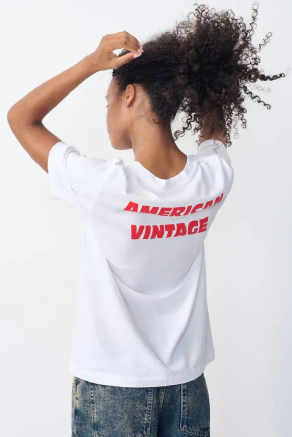 ykobow_tshirt__white_prin_5.webp American Vintage Ykobow T-Shirt - White Print Green | Shirts And Tops