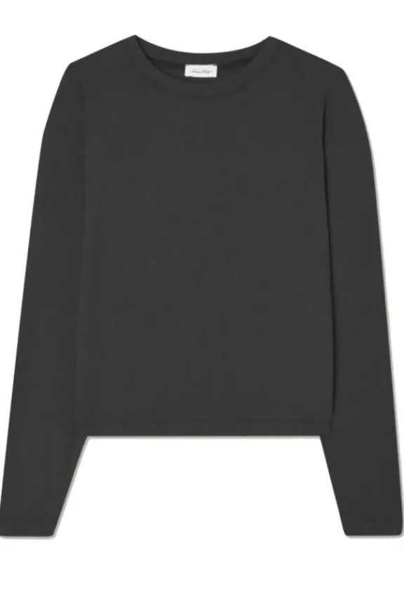 American Vintage Ypaywood Long Sleeve Top - Carbon Melange | Shirts And Tops
