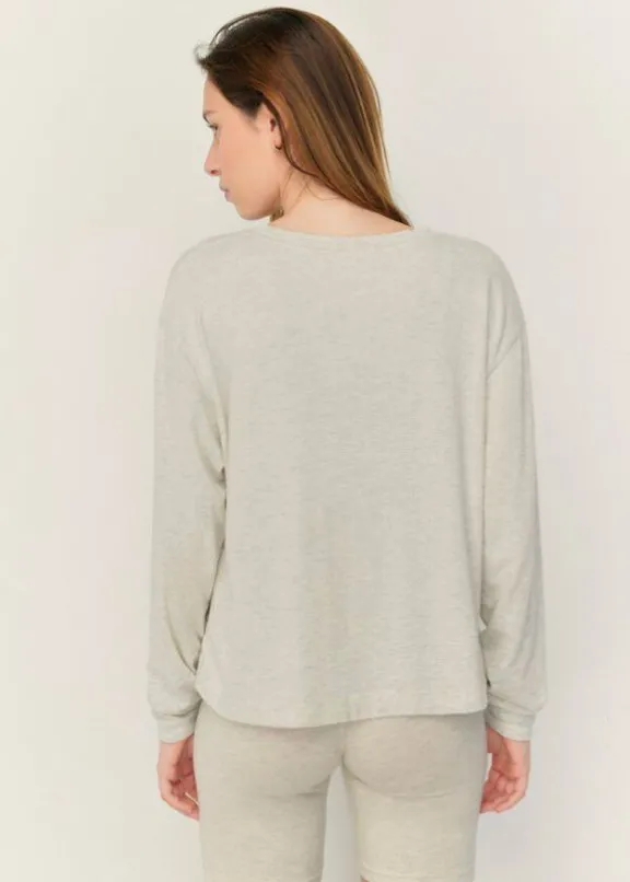 ypaywood_long_sleeve_top__4-1.webp American Vintage Ypaywood Long Sleeve Top - Heather Grey | Shirts And Tops