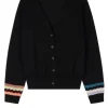 Paul Smith Zig Zag Sleeve Cardigan - Black | Knitwear